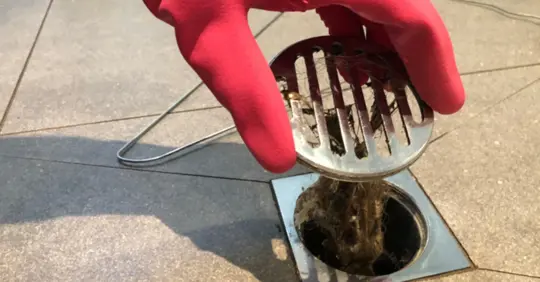 Drain full of hair